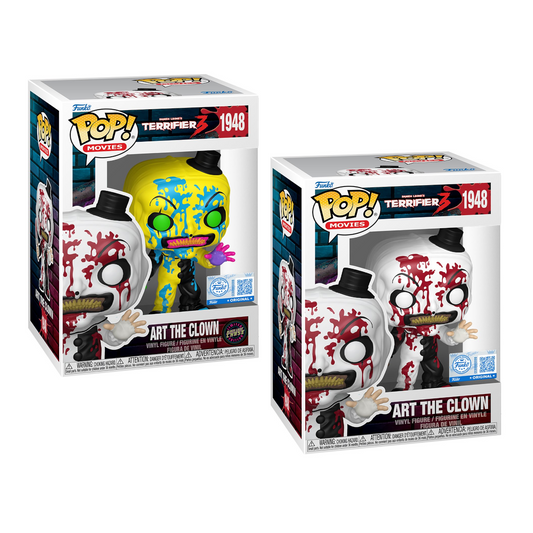 Funko POP! Terrifier Art the Clown GLOW Chase & Common Bundle