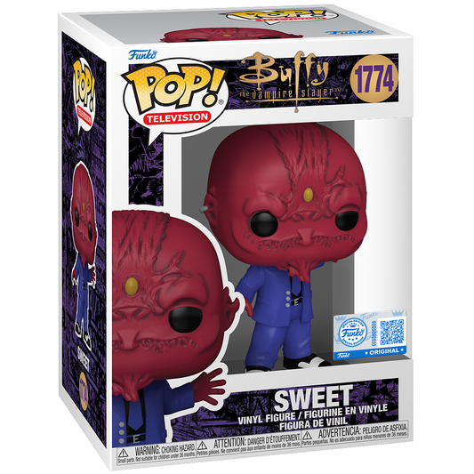 Funko Pop! vinyl figure packaging with 'Sweet' character from Buffy the Vampire Slayer
