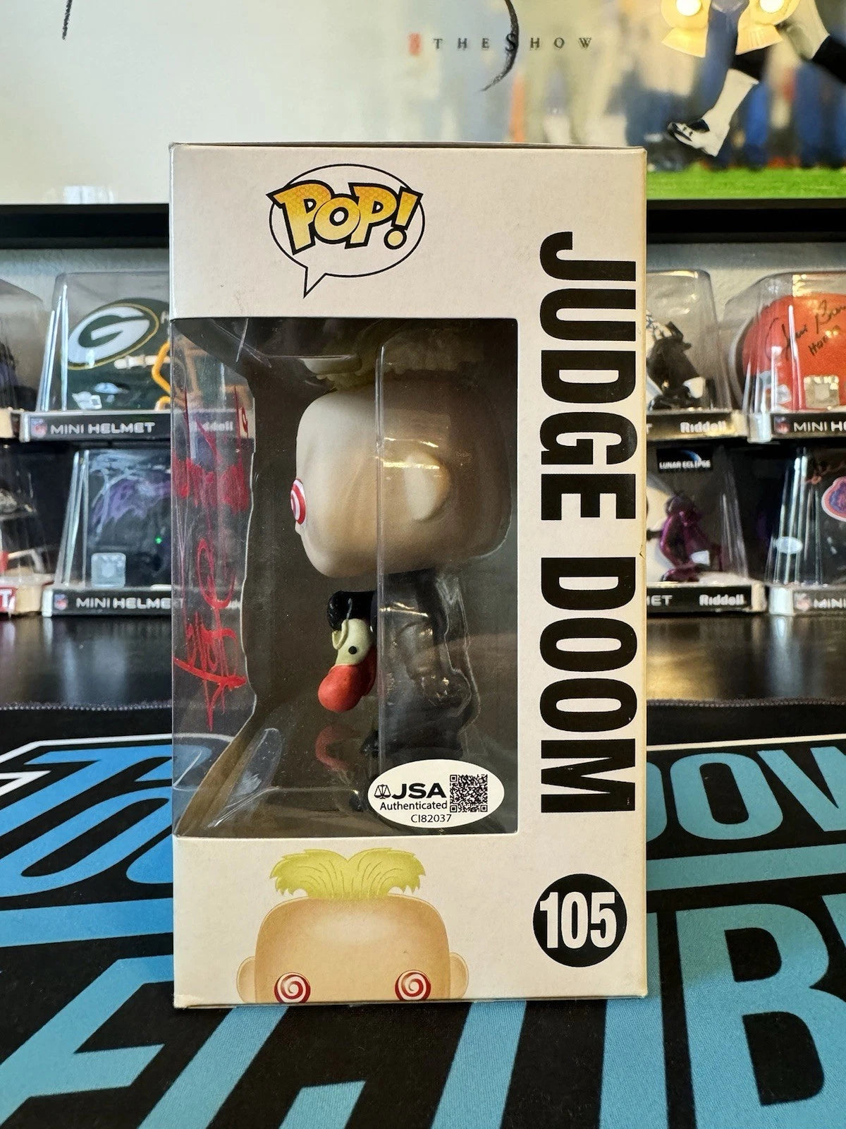 Funko POP! Judge Doom #105 Signed by Christopher Lloyd JSA Cert