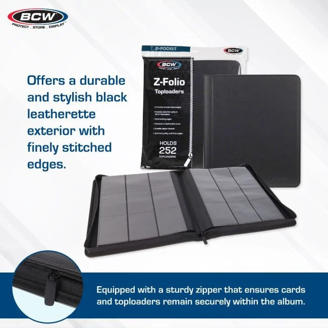 Z-Folio 9-Pocket LX Trading Card Album for Toploaders (Blue)