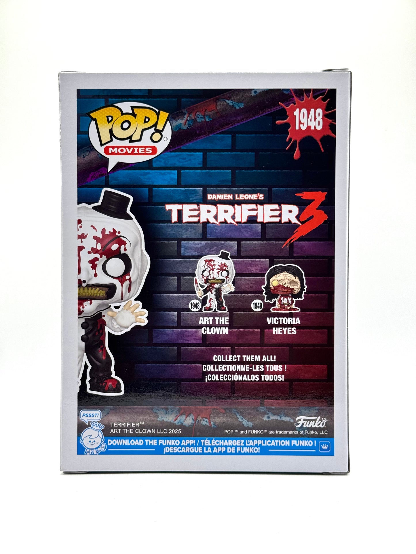 Funko POP! Terrifier 3 Bloody Art Blacklight LE CHASE EE Exclusive #1948