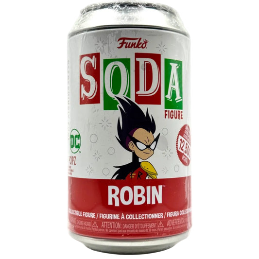 Funko Soda can with Robin from DC Comics on a white background