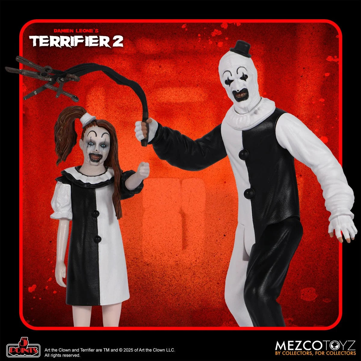 Mezco Terrifier Art the Clown & Little Pale Girl 5-points Action Figure Set