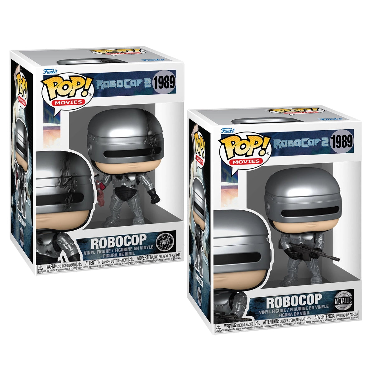 Funko POP! RoboCop 2 Metallic CHASE & Common Bundle #1989