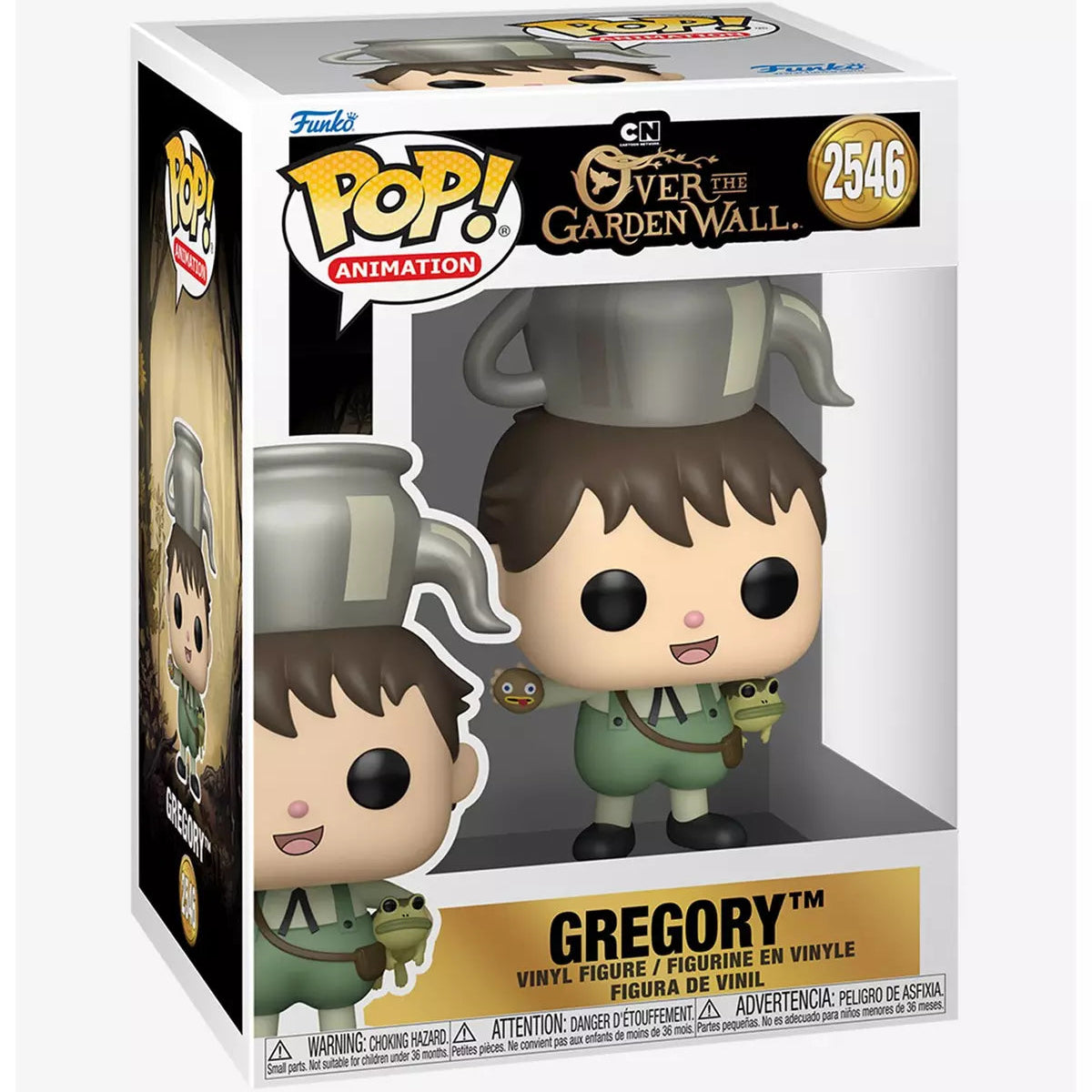 Funko Pop! Animation vinyl figure of Gregory the Frog from The Powerpuff Girls: Garden Wall, number 2546, in its original window box packaging.