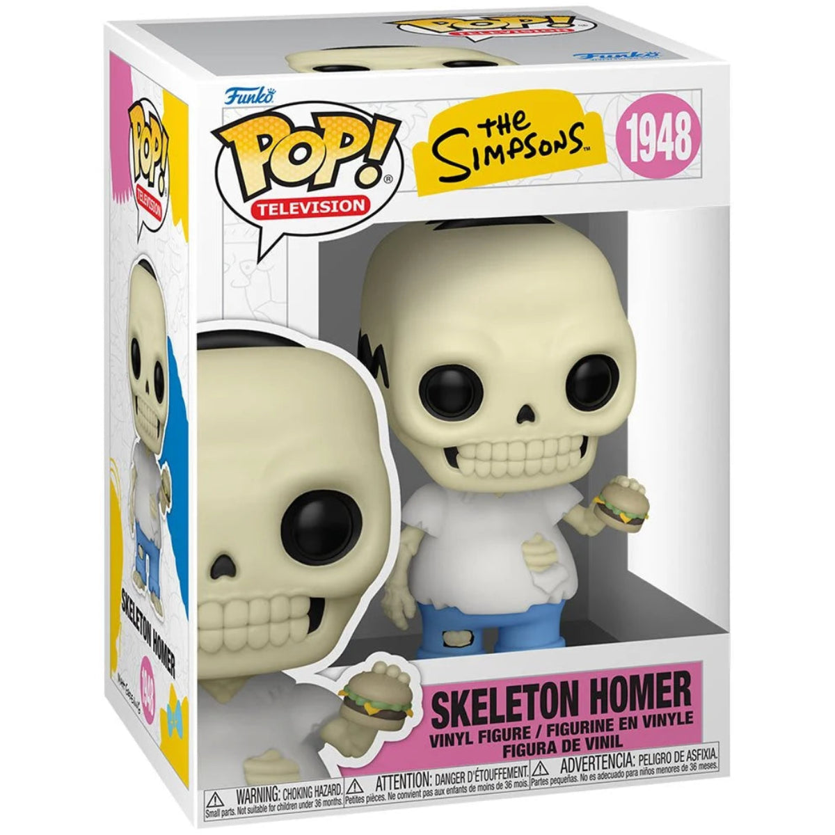 Funko Pop! Television 'The Simpsons' Skeleton Homer vinyl figure in its original packaging, numbered 1948.