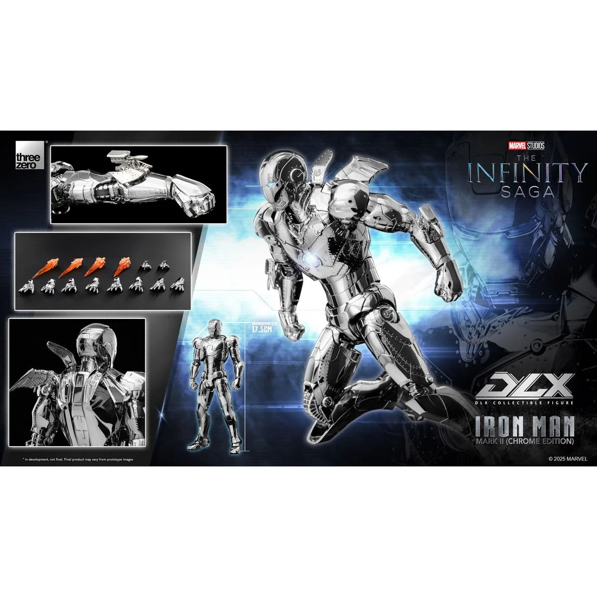 Threezero Infinity Saga Iron Man Mark 2 Chrome Edition DLX Action Figure