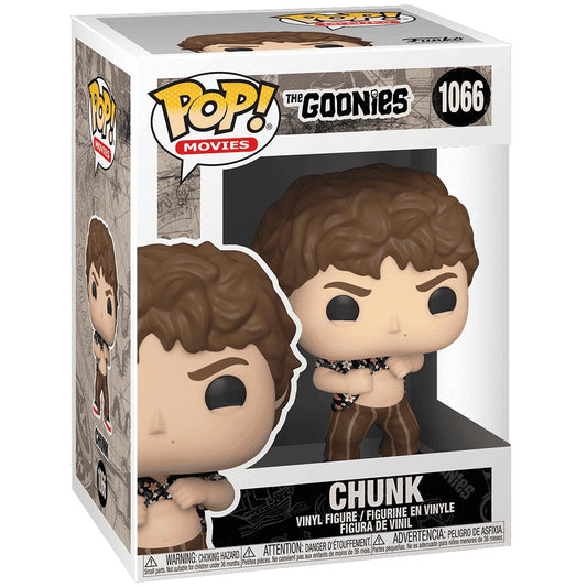 Funko Pop! packaging for Chunk from The Goonies with character illustration on white background