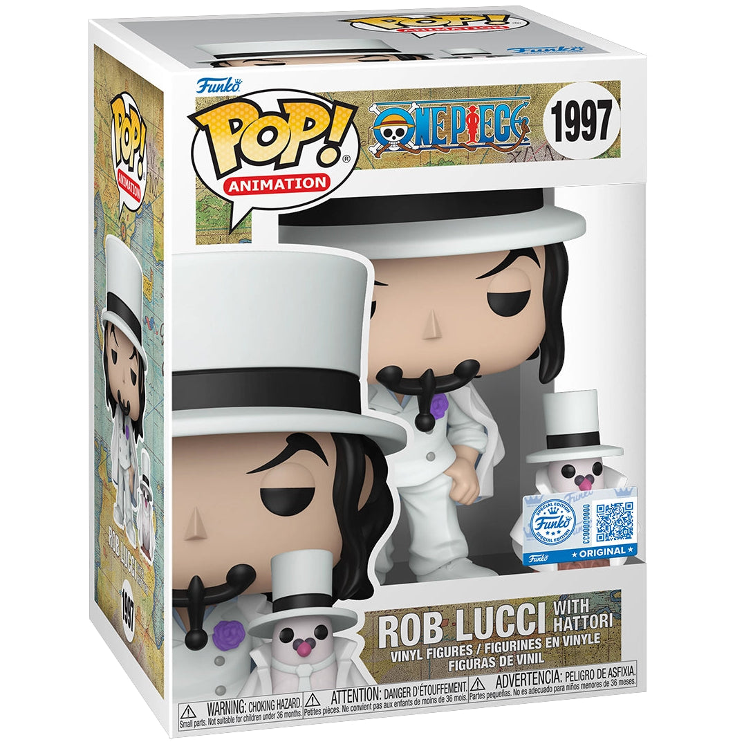 Funko Pop! Animation packaging featuring a character with a top hat and white suit.