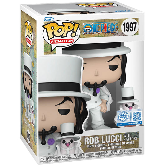 Funko Pop! Animation packaging featuring a character with a top hat and white suit.