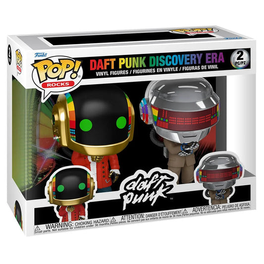 Funko Pop! Daft Punk Discovery Era vinyl figures packaging on a white background