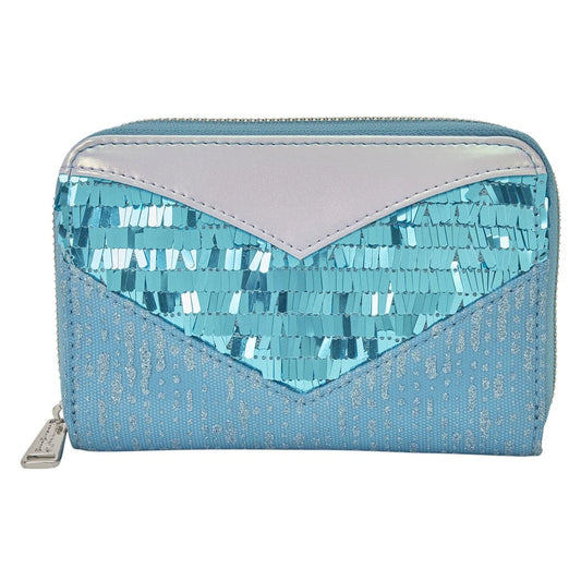 Loungefly Frozen Princess Elsa Glitter Sequin Zip Around Wallet