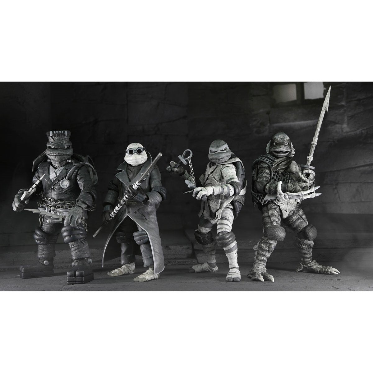 NECA Universal Monsters x TMNT Black & White Action Figure 4-Pack