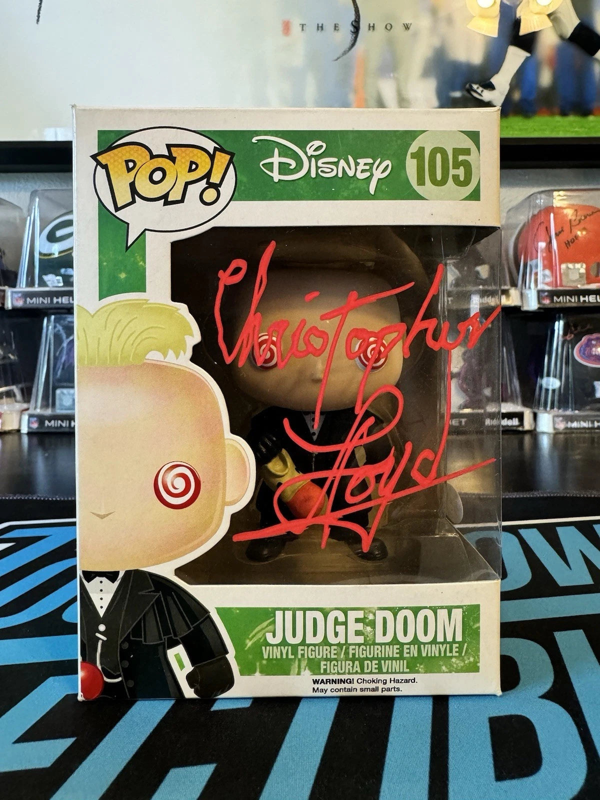 Funko POP! Judge Doom #105 Signed by Christopher Lloyd JSA Cert