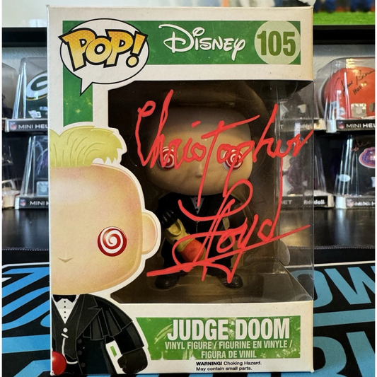 Funko POP! Judge Doom #105 Signed by Christopher Lloyd JSA Cert
