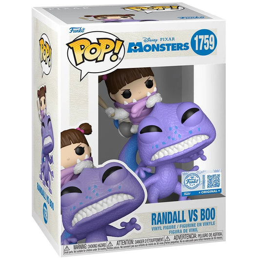 Funko Pop! vinyl figure packaging featuring Randall and Boo from Monsters, Inc.