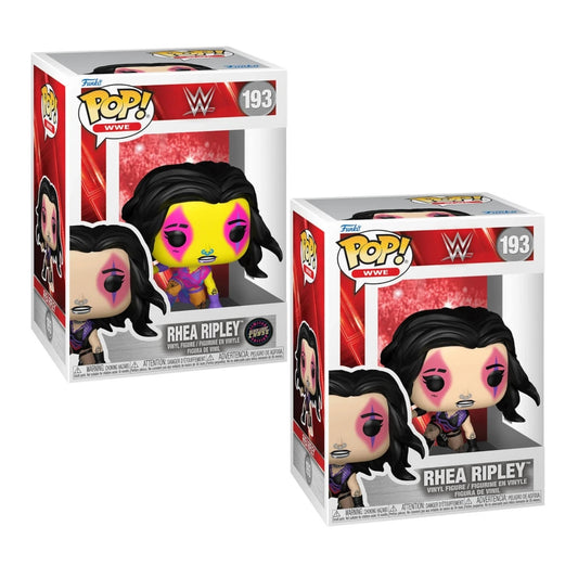 Funko POP! WWE Rhea Ripley WM4 GLOW CHASE & Common Bundle #193