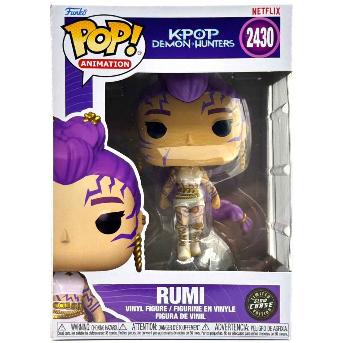 Funko Pop! vinyl figure packaging for Rumi from K/POP Demon Hunters on Netflix