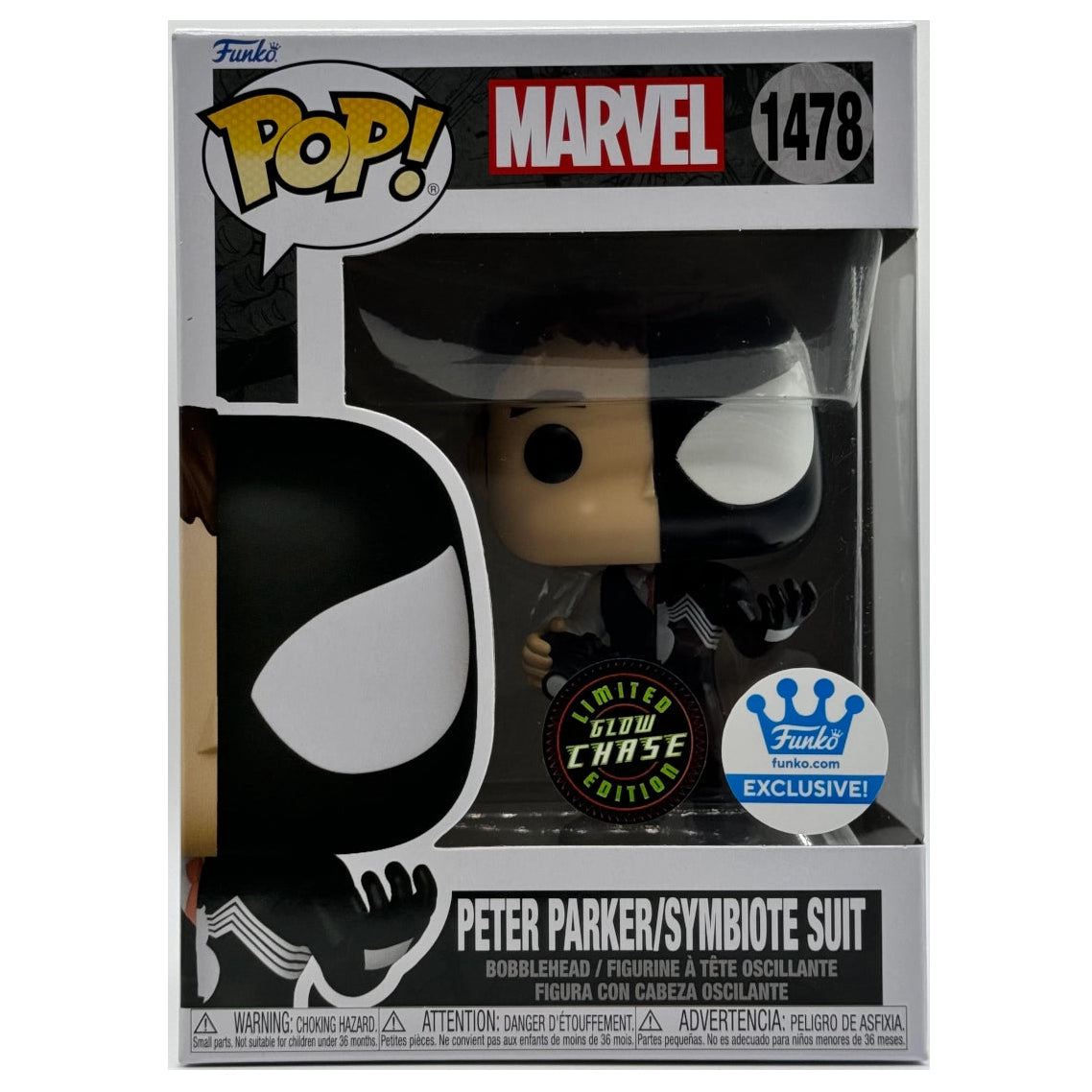 Funko POP! Spider-Man Peter Parker Symbiote Suit Glow CHASE #1478