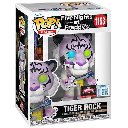 Funko Pop! vinyl figure packaging for 'Five Nights at Freddy's' game, featuring Tiger Rock.