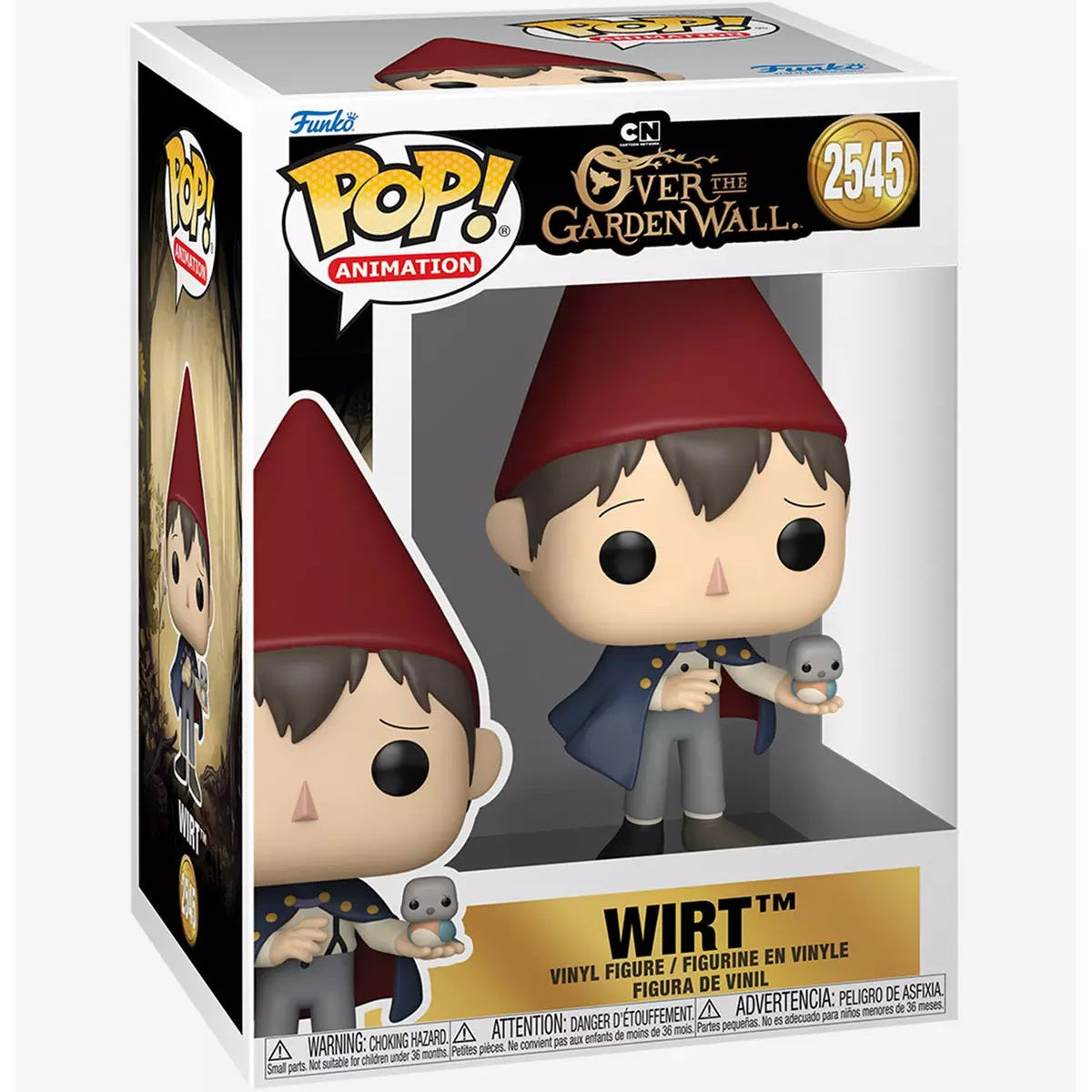 Funko Pop! Animation Wirt vinyl figure from Over the Garden Wall, number 2545, shown in its original window box packaging.