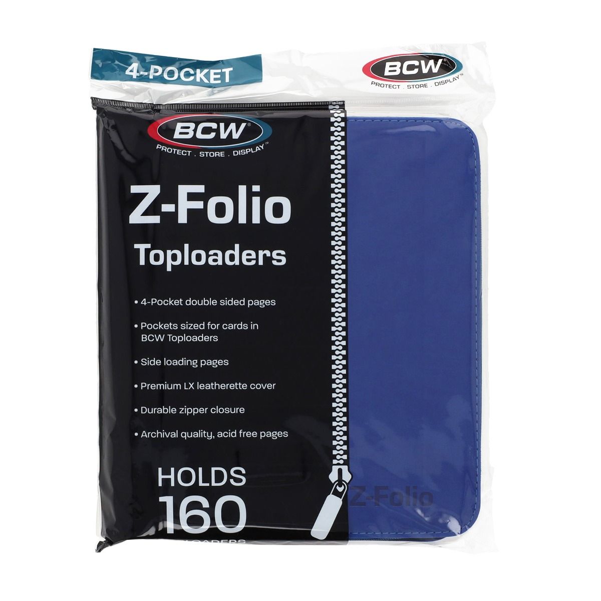 Z-Folio 4-Pocket LX Trading Card Album for Toploaders (Blue)
